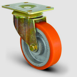 Emes - Emes Döküm Poliüretan Döner Tekerlek - 100 mm Çap